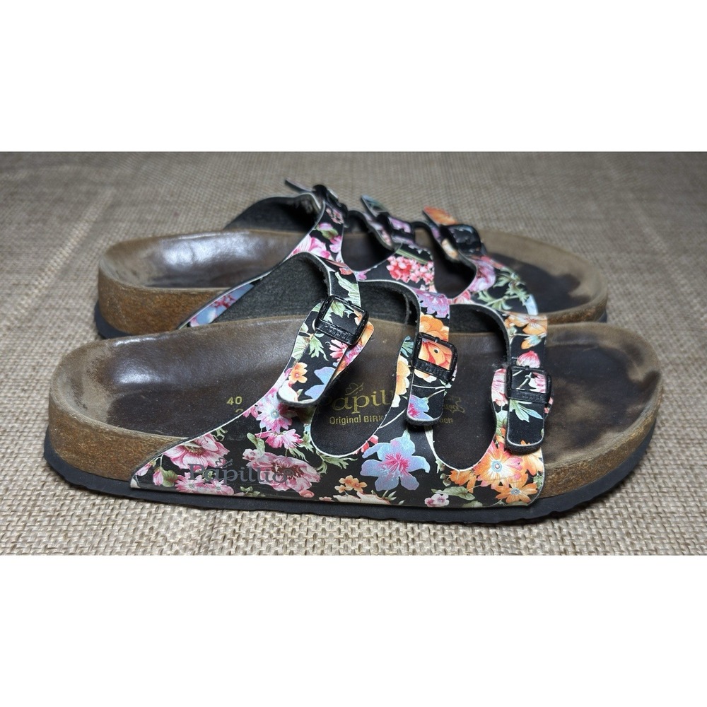Birkenstock Papillio Florida Sandals Womens 9 Floral Multicolor 3 Strap - Picture 3 of 16